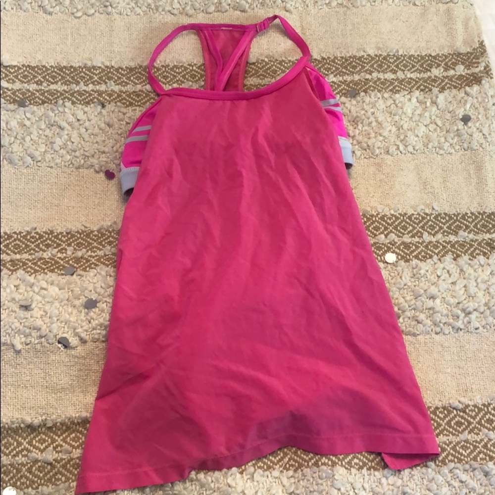 Pink Lululemon Build in Bra Workout Tank